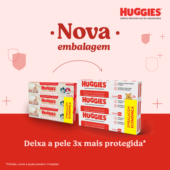 Creme Preventivo Assaduras Huggies Pele Protegida c/3 de 80g